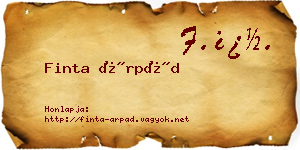 Finta Árpád névjegykártya