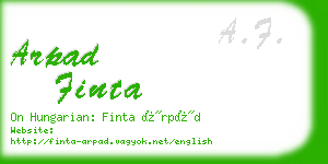 arpad finta business card